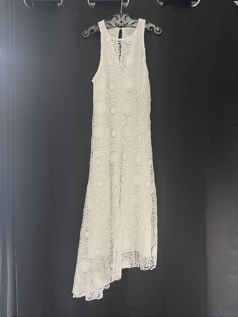 Chelsea28 White Lace Asymmetrical Midi Dress